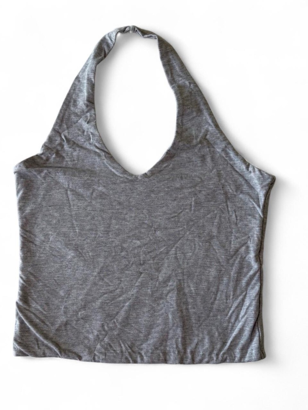Cotton On Gray Halter Crop Top Women’s Size M Minimalist Basic
